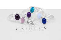 Thumbnail for adjustable gemstone ring collection
