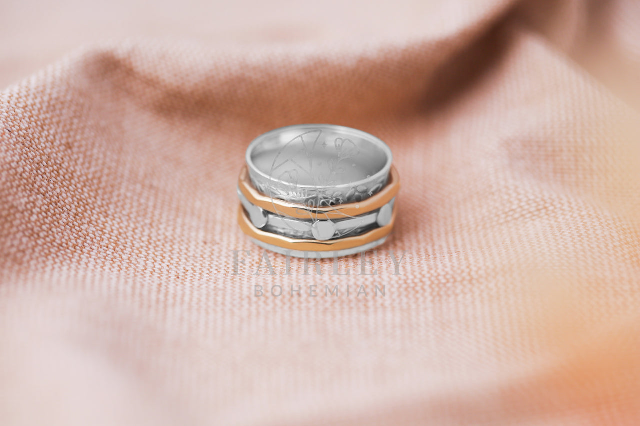 spinner ring handmade solid sterling 925 silver