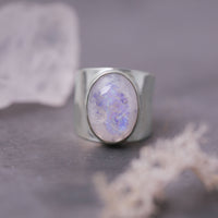 Thumbnail for moonstone june birthstone statement ring solid silver large gemstone