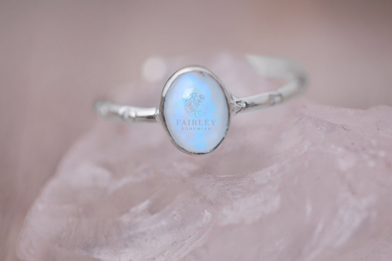 moonstone june adjustable silver gemstone birthstone ring