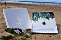 Thumbnail for raw gemstone birthstone personalised necklace gift emerald may