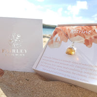 Thumbnail for raw gemstone birthstone personalised necklace gift citrine november