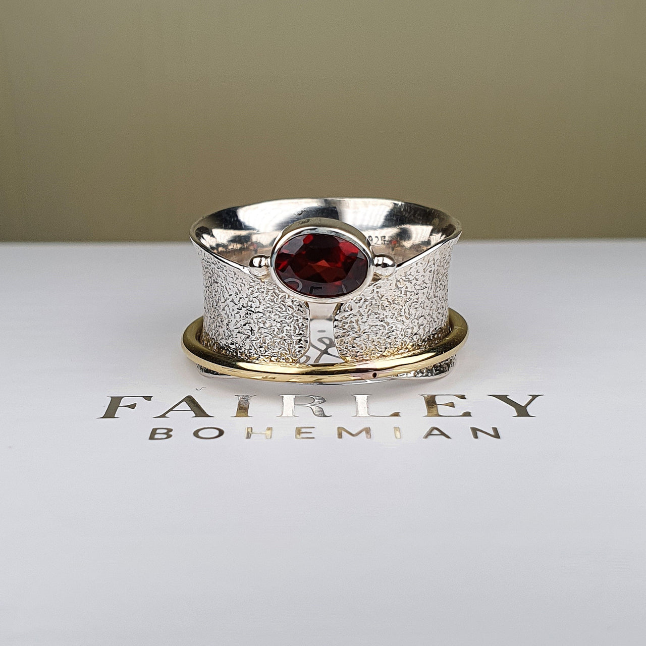 garnet gemstone spinner ring january birthstone