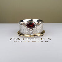 Thumbnail for garnet gemstone spinner ring january birthstone