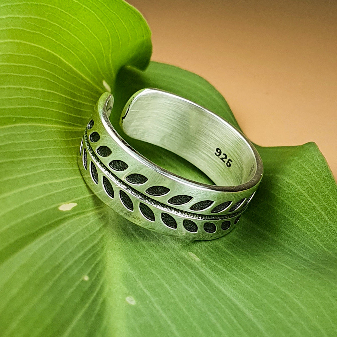 solid 925 sterling silver adjustable boho ring