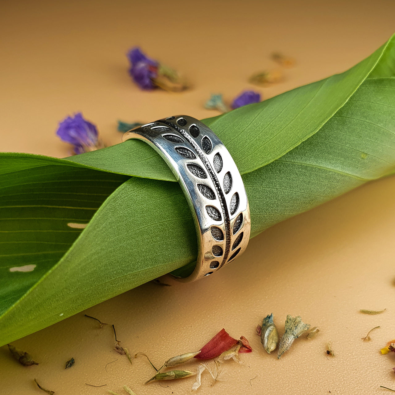 solid 925 sterling silver adjustable boho ring