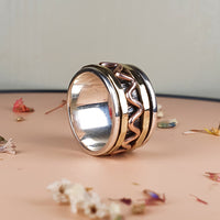 Thumbnail for spinner ring with copper and brass spinning rings