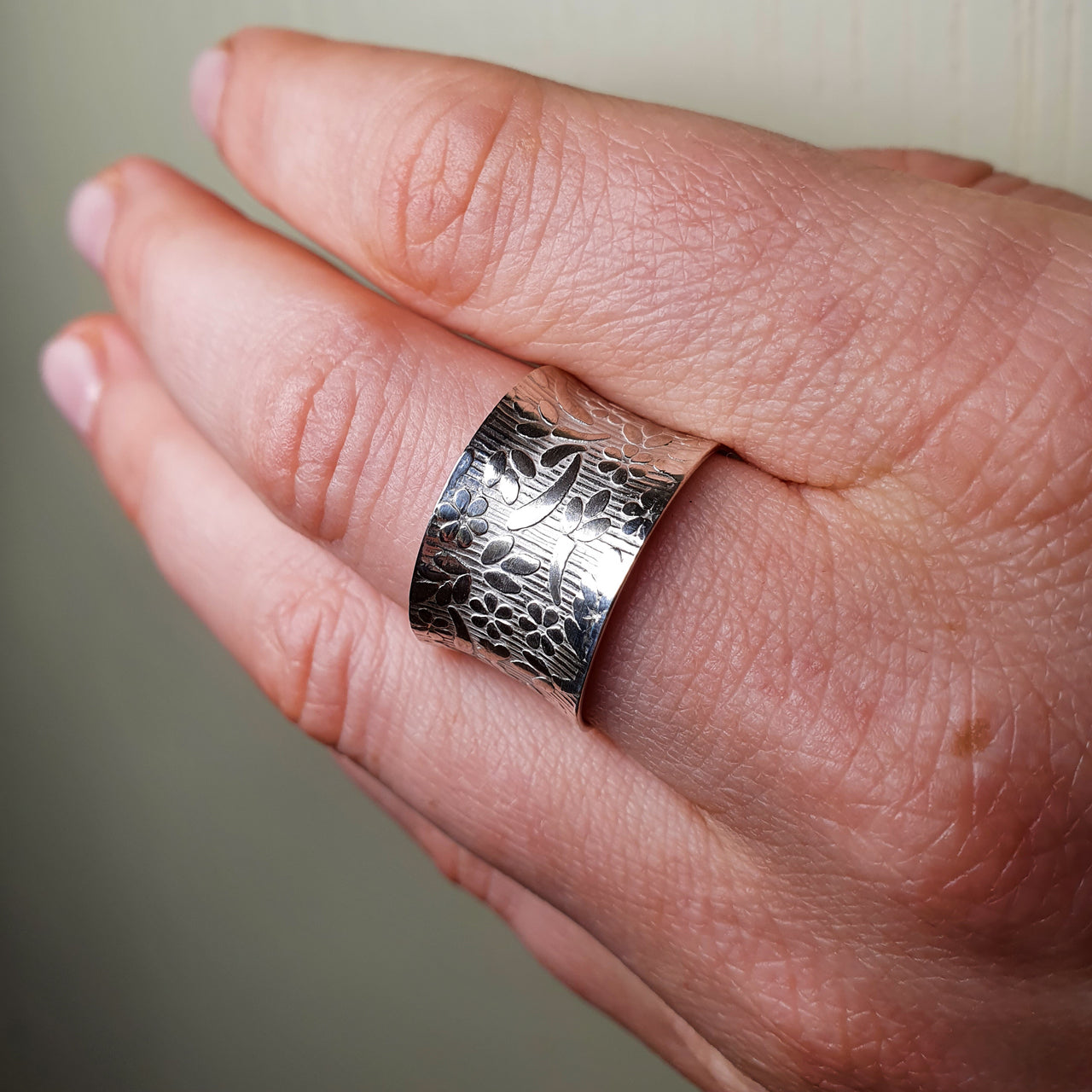 boho chic style sterling silver ring