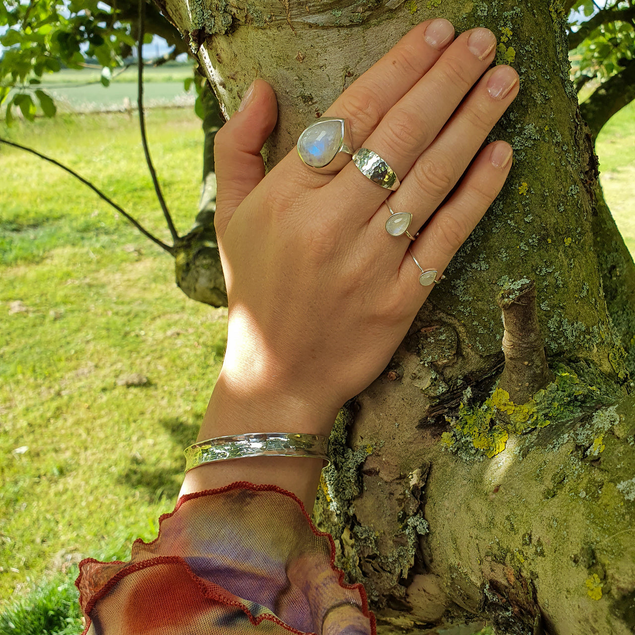 moonstone ring june birthstone teardrop sterling silver bohemian ring