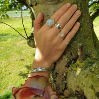 Thumbnail for moonstone ring june birthstone teardrop sterling silver bohemian ring