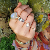 Thumbnail for moonstone ring june birthstone teardrop sterling silver bohemian ring