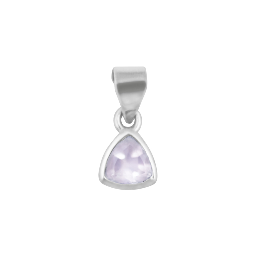 Rose Quartz October Birthstone Stone of Love Necklace Sterling Silver