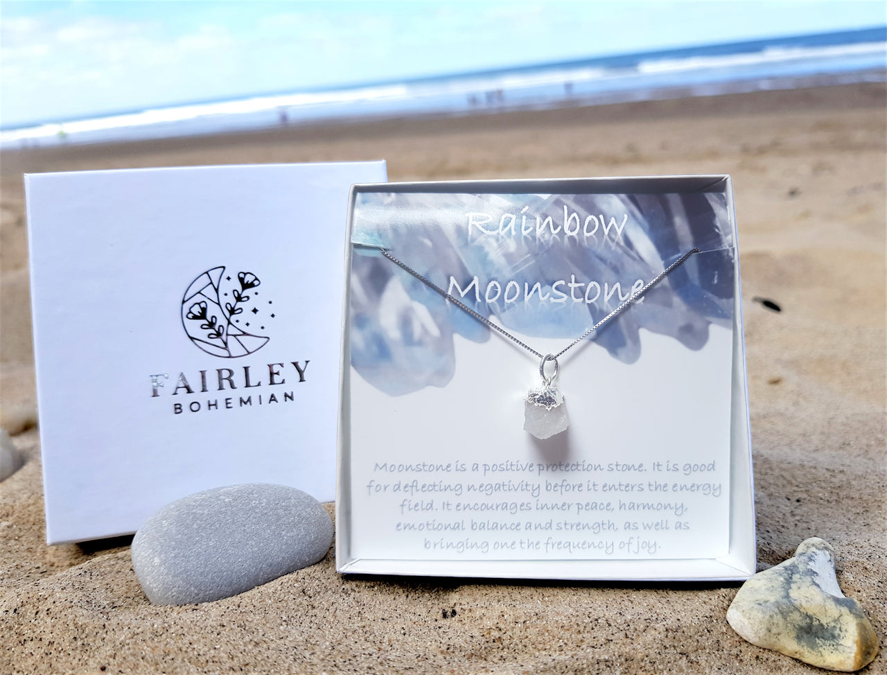 raw gemstone birthstone personalised necklace gift moonstone june