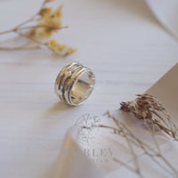 bohemian spinner ring anxiety fidget worry ring in solid sterling silver