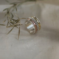 bohemian style spinner ring handmade solid sterling 925 silver