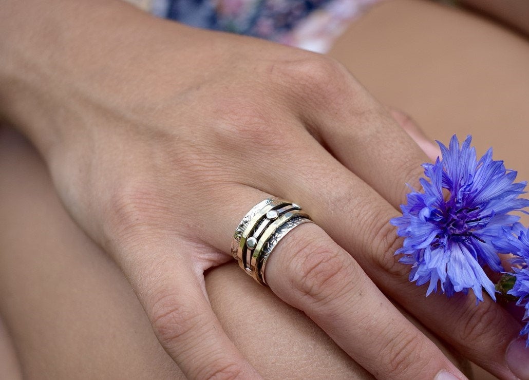spinner ring handmade solid sterling 925 silver