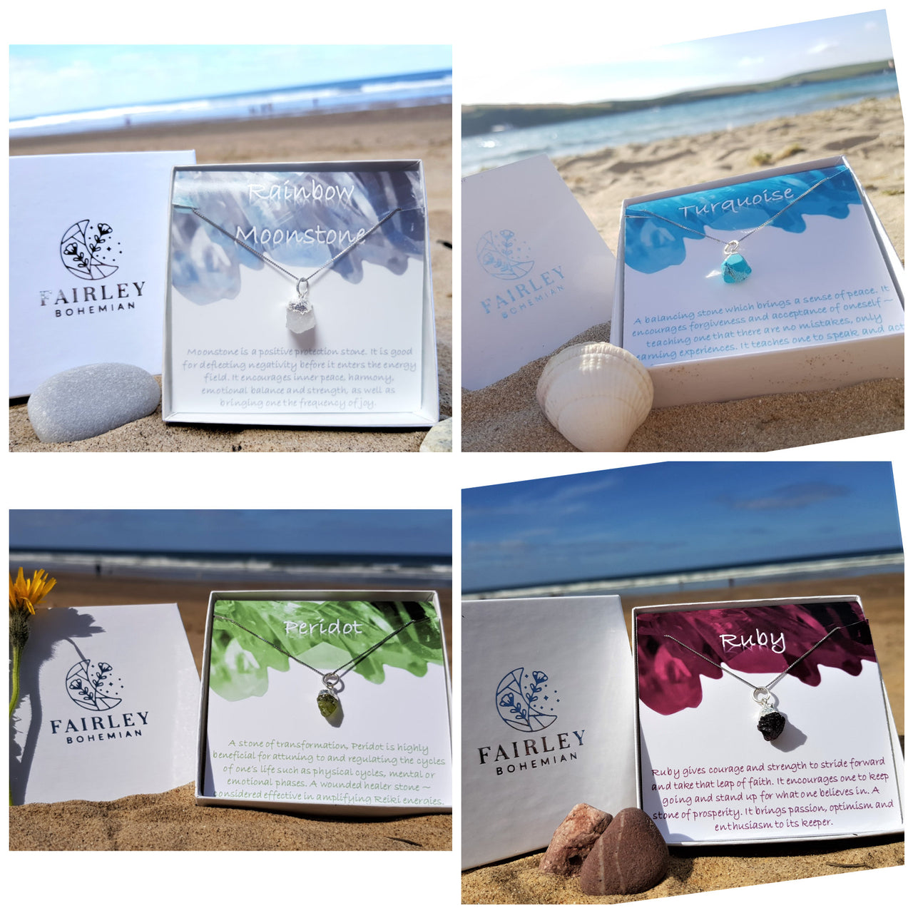 raw gemstone birthstone personalised necklace gift