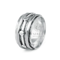Thumbnail for bohemian spinner ring anxiety fidget worry ring in solid sterling silver