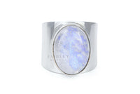 Thumbnail for moonstone june birthstone statement ring solid silver large gemstone hippy ring