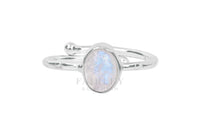 Thumbnail for moonstone june adjustable silver gemstone birthstone ring