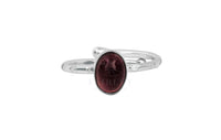 Thumbnail for garnet january adjustable silver gemstone birthstone ring