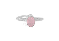 Thumbnail for rose quartz adjustable silver gemstone birthstone ring