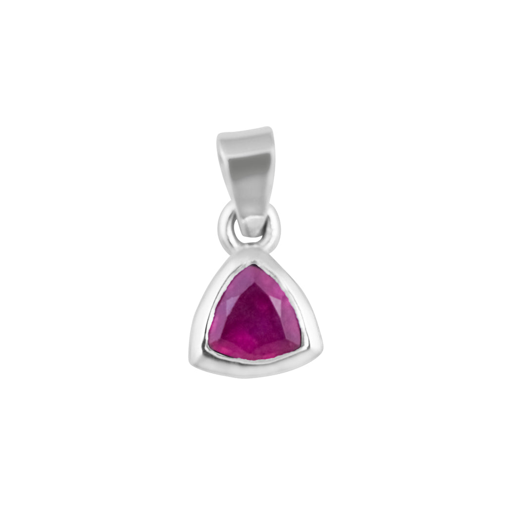 Ruby July Birthstone Necklace Sterling Silver