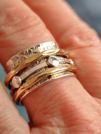 Thumbnail for spinner ring handmade solid sterling 925 silver hand model