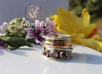 Thumbnail for bohemian gemstone spinner ring anxiety ring boho jewellery