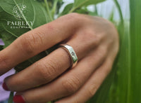 Thumbnail for sterling silver signet ring lab created man made diamond ring unisex promise ring engagement wedding ring