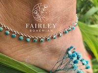 Thumbnail for turquoise anklet bohemian gemstone style