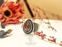 Thumbnail for sterling silver handmade Amber Ring Boho Statement Ring 