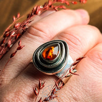 Thumbnail for Amber Ring Boho Statement Ring On hand model
