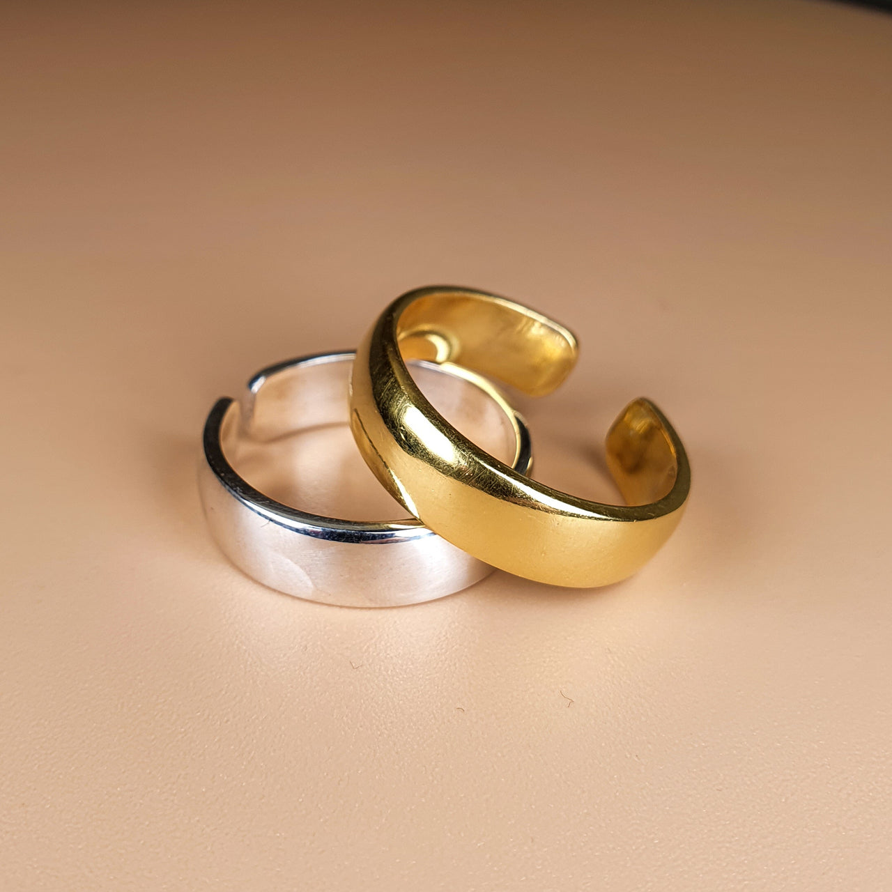 Vermeil 14K Gold Adjustable Promise Anniversary Rings