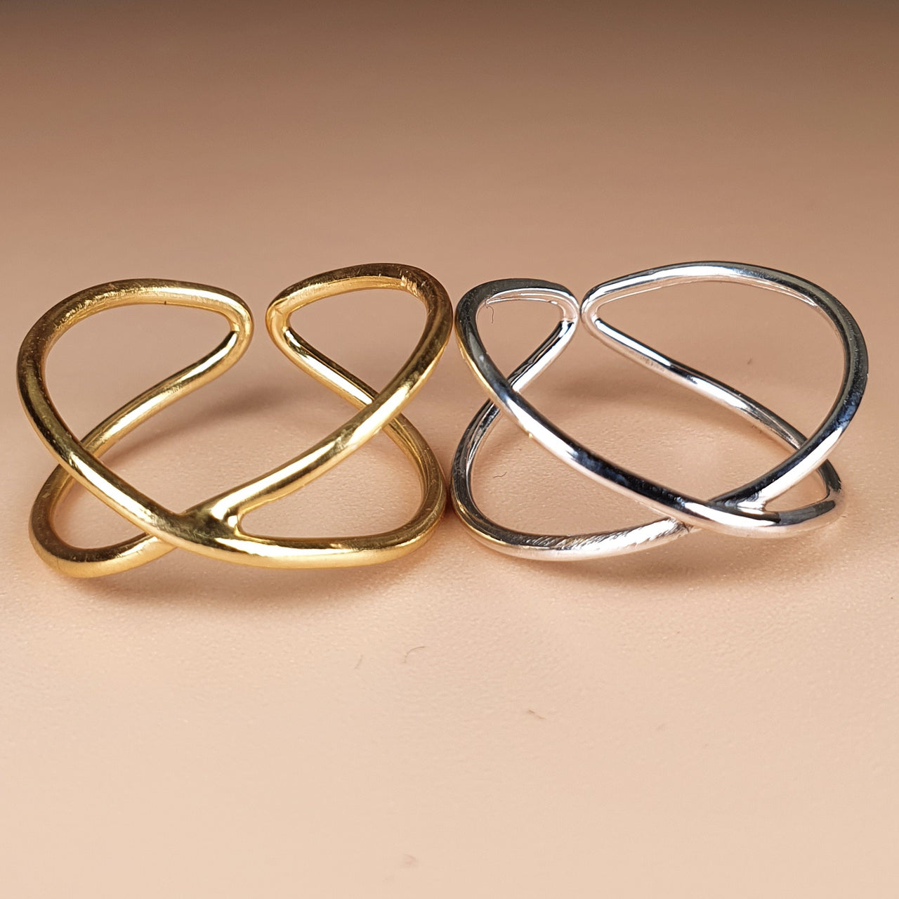 Vermeil 14k gold adjustable stylish ring