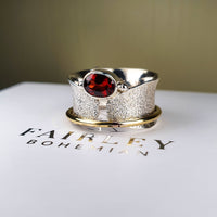 Thumbnail for garnet gemstone spinner ring january birthstone
