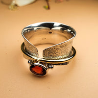 Thumbnail for garnet gemstone spinner ring january birthstone