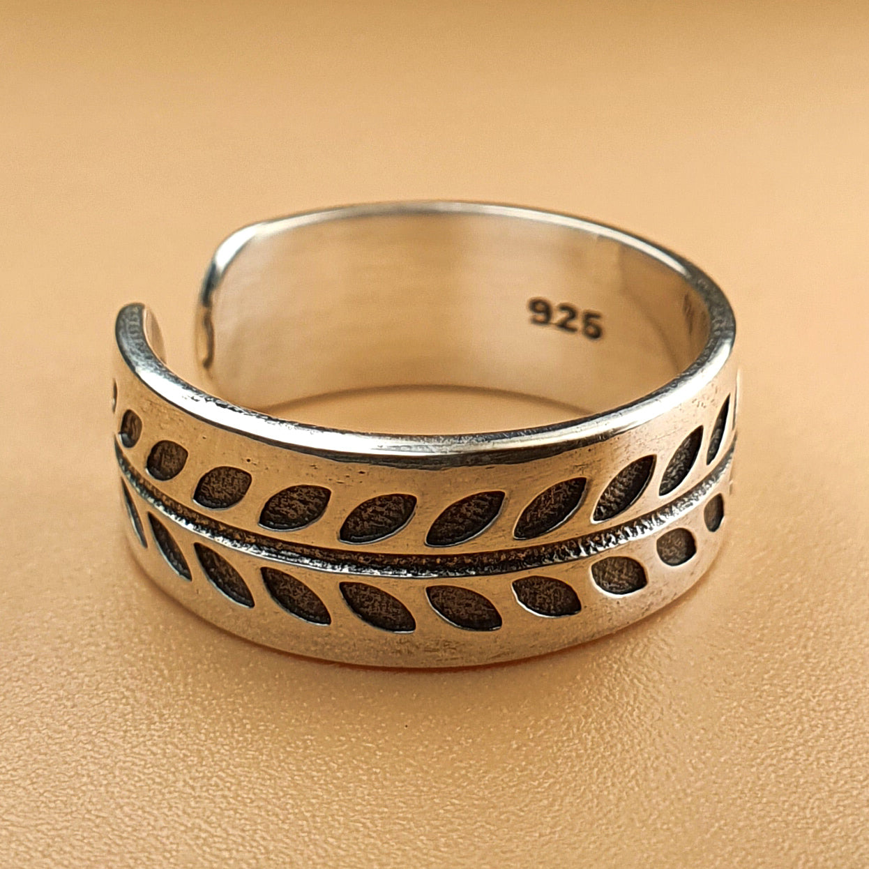 solid 925 sterling silver adjustable boho ring unisex