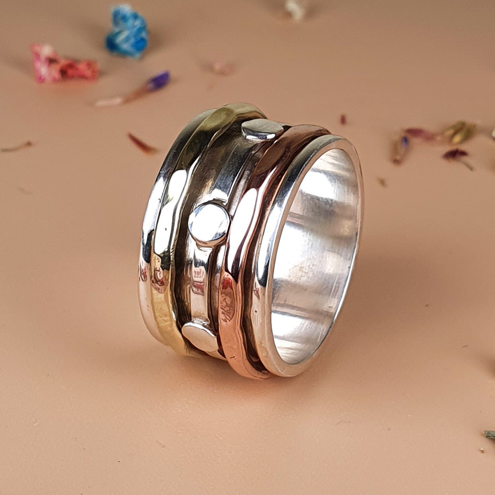 solid silver fidget ring