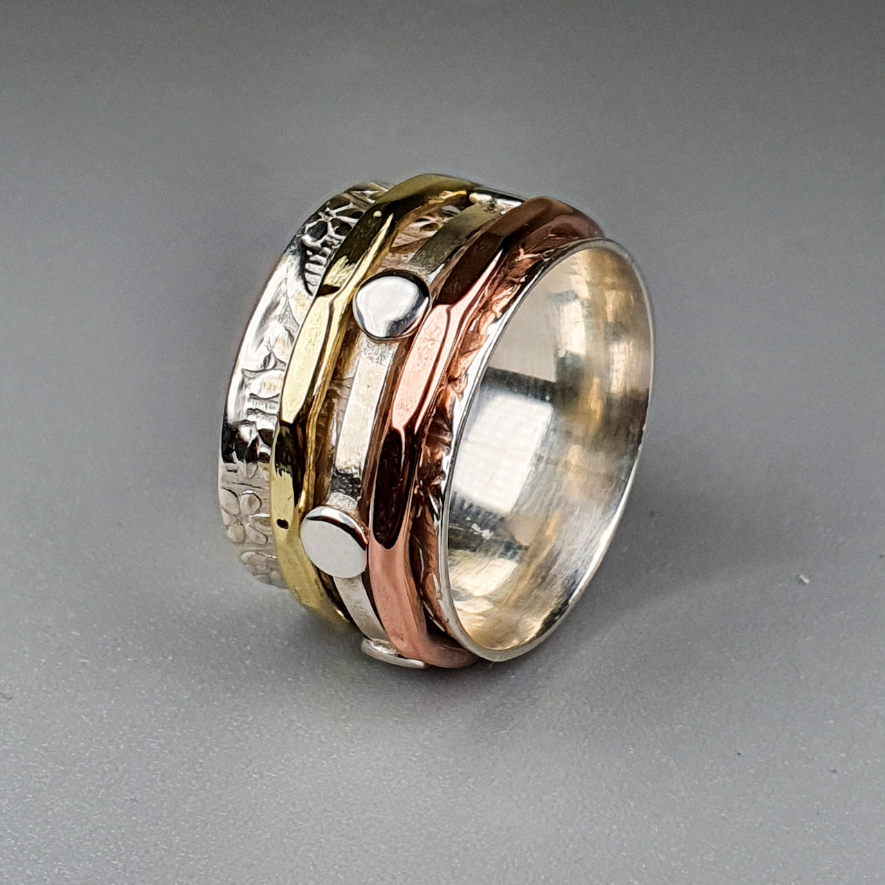bohemian spinner ring silver copper brass