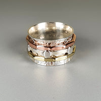 Thumbnail for bohemian spinner ring silver copper brass