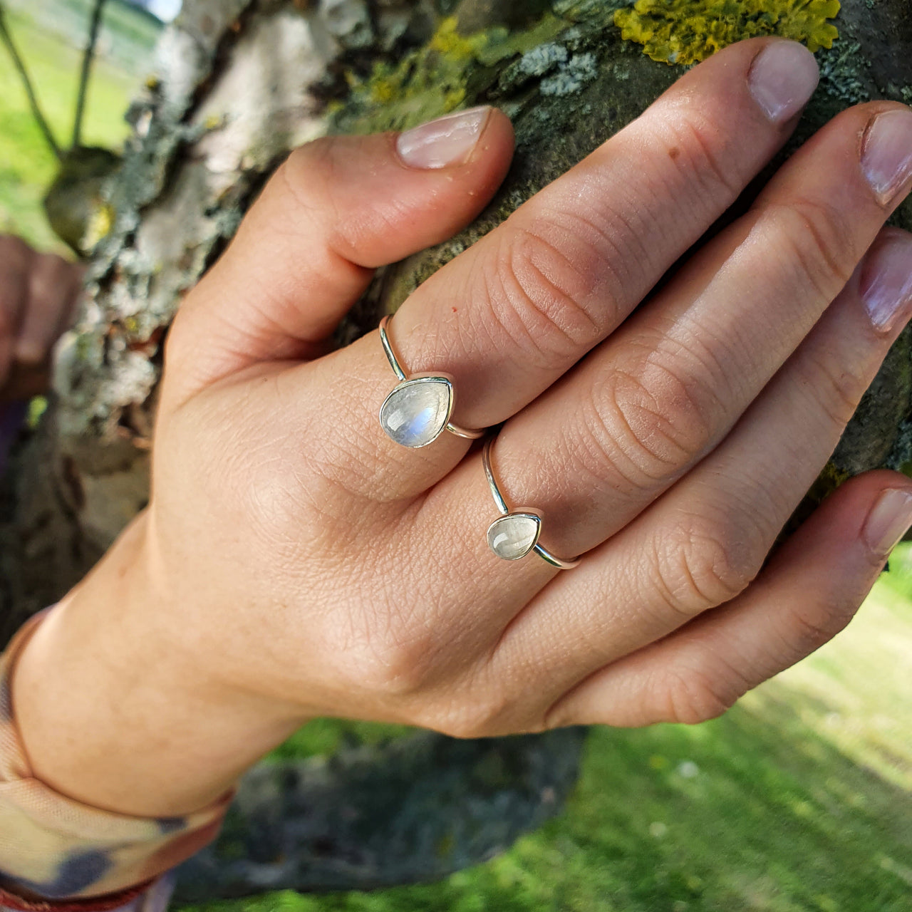 | Mini & Midi Teardrop Moonstone Ring |