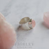 rose quartz october birthstone statement ring solid silver large stone thick band