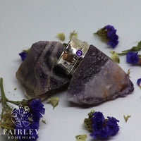 Thumbnail for spinner ring with gemstone on raw crystals