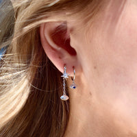 Thumbnail for two pairs bohemian silver earrings huggie hoops