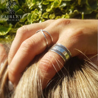 Thumbnail for bohemian set of rings on hand model in sunshine