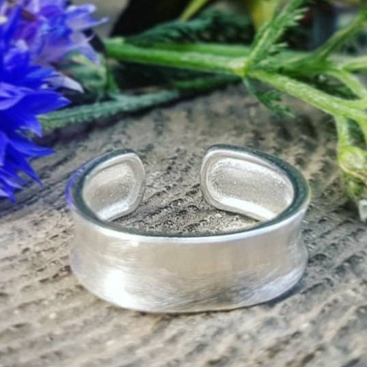concave adjustable sterling silver ring boho jewellery