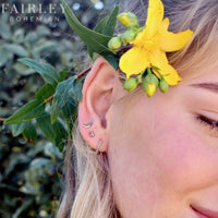 Thumbnail for 3 sets of bohemian earrings on a model with flowers