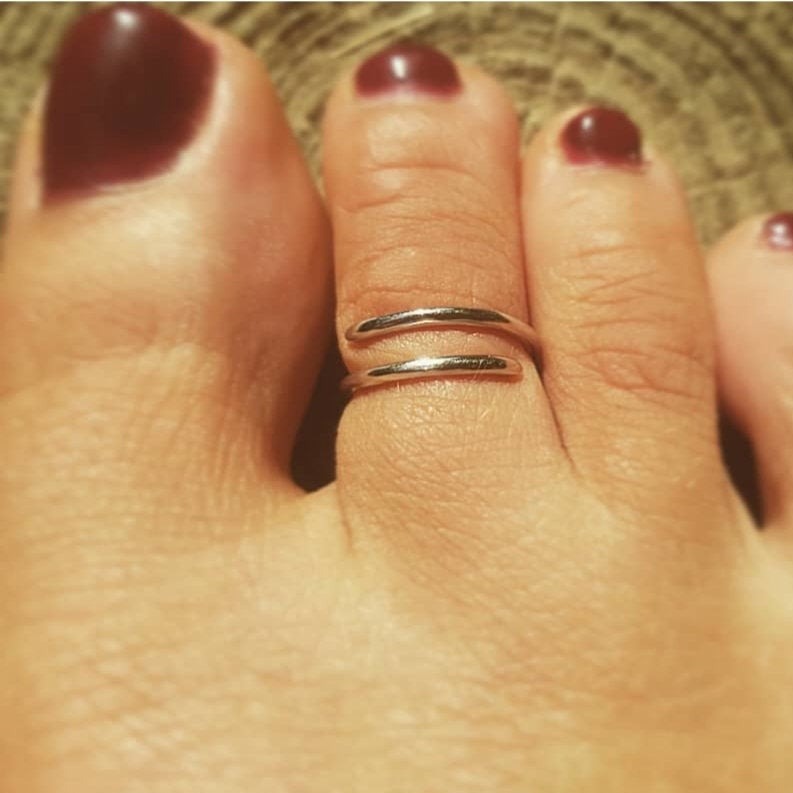 bohemian sterling silver adjustable toe ring