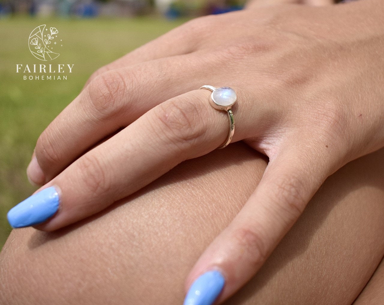 moonstone adjustable gemstone ring